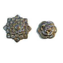 Iron art accessories stamping rose cover octagonal flower purple gold flower diameter 53/70mm gate bed handicraft decoration