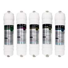 Universal five-stage activated carbon filter element set Korean integrated quick-connect filter element. 10 inch ultrafiltration membrane water purifier filter element. Filter element