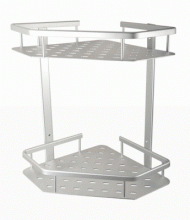 Aluminum double-layer corner shelf. Bathroom accessories. Wall-mounted. Tripod. Toilet storage