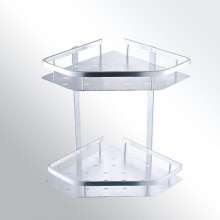 Aluminum double-layer corner shelf. Bathroom accessories. Wall-mounted. Tripod. Toilet storage