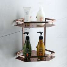 Aluminum double-layer corner shelf Bathroom and bathroom accessories Wall-mounted. Thick tripod. Toilet storage. Shelf