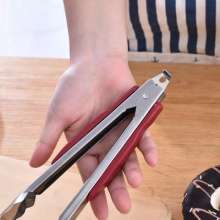 Factory direct sale bread clip with magnetic red handle stainless steel food food clip buffet clip barbecue clip