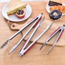 Factory direct sale bread clip with magnetic red handle stainless steel food food clip buffet clip barbecue clip