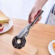 Factory direct sale bread clip with magnetic red handle stainless steel food food clip buffet clip barbecue clip