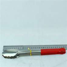 12-inch soft red rubber bread clip, multi-function food tongs, specifications optional, electroplated metal food tongs
