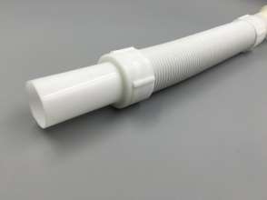 Silicone drainage pipe with steel wire. White telescopic pipe can be connected indefinitely. Telescopic drainage pipe.