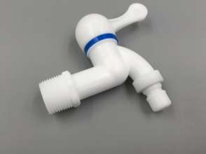 Guilin Hexin quick-open plastic white plastic faucet 4 minutes 6 minutes durable. Plastic faucet. Plastic faucet