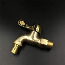 All-bronze washing machine faucet. Single cold quick-opening brass valve core to take over faucet with spout brass golden sanitary ware. Faucet