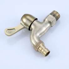 All-bronze washing machine faucet. Single cold quick-opening brass valve core to take over faucet with spout brass golden sanitary ware. Faucet