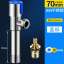 304 stainless steel plus long triangle valve. Water heater toilet triangle valve hot and cold water stop valve household 4 four points. Angle valve