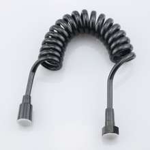 Retractable nozzle bidet shower hose. 2m black telephone cord shower hose inlet hose. shower hose