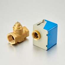 Brass two-way electric shut-off valve. Solenoid valve. Central air-conditioning fan coil normally closed 6 points 1 inch two-wire two-way electric valve
