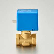 Brass two-way electric shut-off valve. Solenoid valve. Central air-conditioning fan coil normally closed 6 points 1 inch two-wire two-way electric valve