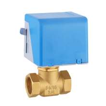 Brass two-way electric shut-off valve. Solenoid valve. Central air-conditioning fan coil normally closed 6 points 1 inch two-wire two-way electric valve