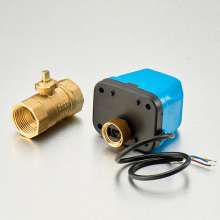 Bridge shield valve 220V brass electric two-way ball valve three-wire two-control central air-conditioning fan coil electric valve. Ball valve