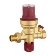 Brass automatic water filling valve. 4 points HVAC system water filling valve. Visual pressure regulating central air conditioning water filling valve