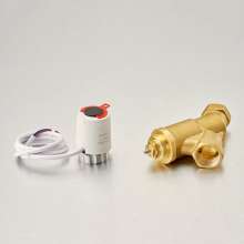 Bridge shield valve Brass dynamic balance electric two-way valve. Flow control valve for building air conditioner water machine. Valve