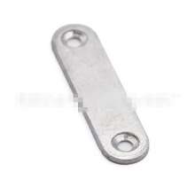 Perforated connecting piece Wood board table and chair fixed connecting piece White galvanized one-word piece Thickened iron piece corner code