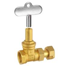 The front telescopic triangle lock gate valve with brass watch. With key gate valve. Water pipe check anti-theft union lock valve