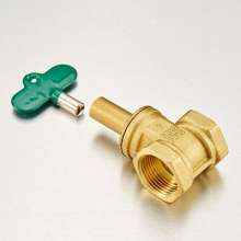 Bridge shield valve front brass locking gate valve for water meter. Gate valve with key. Water Division Water Security Triangle Locking Valve
