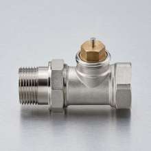 Bridge shield valve straight thermostatic valve. 59 brass nickel-plated DN152025 radiator thermostatic control valve Yuhuan. Regulating valve