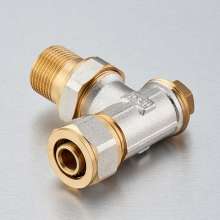 Bridge shield valve aluminum plastic pipe manual angle type temperature control valve ND20 brass nickel plated control valve. Home improvement control valve