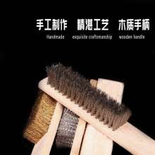 Factory direct sales of copper wire brush with wooden handle, wire brush, custom rust removal tool brush, industrial brush, Wenwan brush