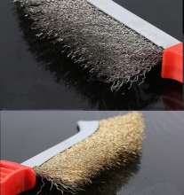 Knife type wire brush for rust removal and deburring cleaning with plastic handle brush mini knife brush with handle cleaning brush with handle knife brush