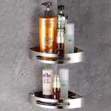 Manufacturer 304 stainless steel thickened bathroom corner rack free punching toilet tripod wall rack