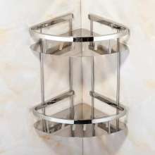 304 stainless steel square shelf bathroom bathroom double corner shower gel with hook wall hanging storage rack