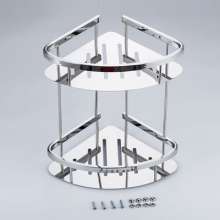 304 stainless steel square shelf bathroom bathroom double corner shower gel with hook wall hanging storage rack