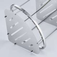 304 stainless steel square shelf bathroom bathroom double corner shower gel with hook wall hanging storage rack