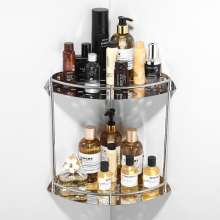 Stainless steel bathroom shelf bathroom corner basket double layer corner rack triangle mesh blue rack bathroom storage rack