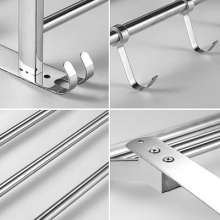 304 stainless steel folding bath towel rack towel rack free punching thick solid movable rack bathroom toilet rack