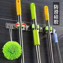 304 stainless steel mop hook free perforated door rear broom holder bathroom wall mounted mop broom clip