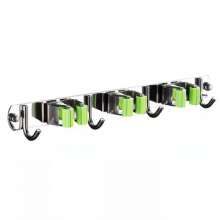 304 stainless steel mop hook free perforated door rear broom holder bathroom wall mounted mop broom clip