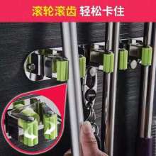 304 stainless steel mop hook free perforated door rear broom holder bathroom wall mounted mop broom clip