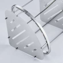 304 stainless steel double-layer bathroom tripod shelf corner basket toilet toilet single and double shower gel storage rack