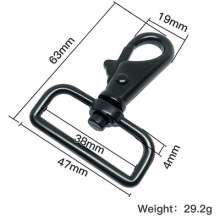 Manufacturers luggage hardware accessories zinc alloy dog buckle multi-specification electrophoresis dumb black hook buckle custom all kinds of hook buckle