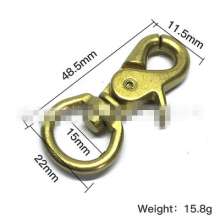 Factory luggage hardware handbag accessories dog buckle zinc alloy clamp buckle customized female bag gilt five-point hook buckle