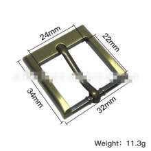 Luggage and handbag hardware accessories square adjusting buckle shoulder strap adjustment die-casting pin buckle 1 inch inner diameter belt pin buckle