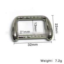Factory direct supply handbag D-ring D buckle no round line D-shaped buckle luggage bag semi-circle ring 6 points die-cast zinc alloy D ring