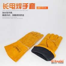 Yasaiqi welding gloves. High temperature resistant cowhide gloves. Insulation, heat, fire, and scalding gloves. Welder welding and gas welding gloves AK-2036 2037 2038