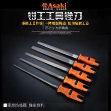 Yasaizaki middle-tooth flat semi-circular triangular square steel file. 6 inch 8 inch 10 inch 12 inch thick and fine tooth flat woodworking suit. File 3740 3741 3742 3743