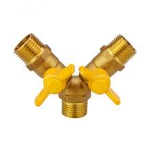Copper thickened gas valve natural gas gas valve water heater ball valve inner and outer wire straight Y-shaped three-way valve 4 points