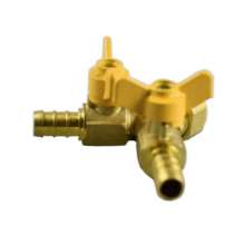4 points full copper double fork gas valve ball valve gas valve claw valve three-way internal and external wire switch factory direct sales