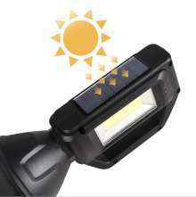 Solar mini portable lamp flashlight strong light super bright long-range USB rechargeable outdoor searchlight