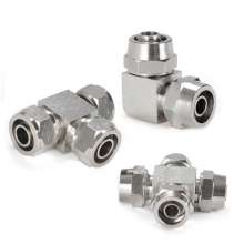 Trachea quick connector, quick-twist tee, PTFE tube, PU tube, hose lock female, T-type three-way card sleeve joint