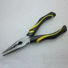 Supply of 6-inch needle nose pliers with double color handle, multi-purpose pliers, double color plastic