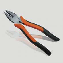 Industrial grade flat-nose pliers 8 inch wire pliers vise TPR+PP bi-material sleeve handle